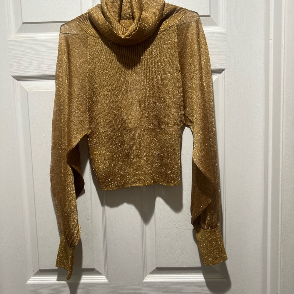 Mango Gold Women's Cowl Neck Sweater